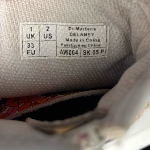 Doc Dr Martens Girls Pink Orange Floral Delaney Boots - Picture 6 of 6